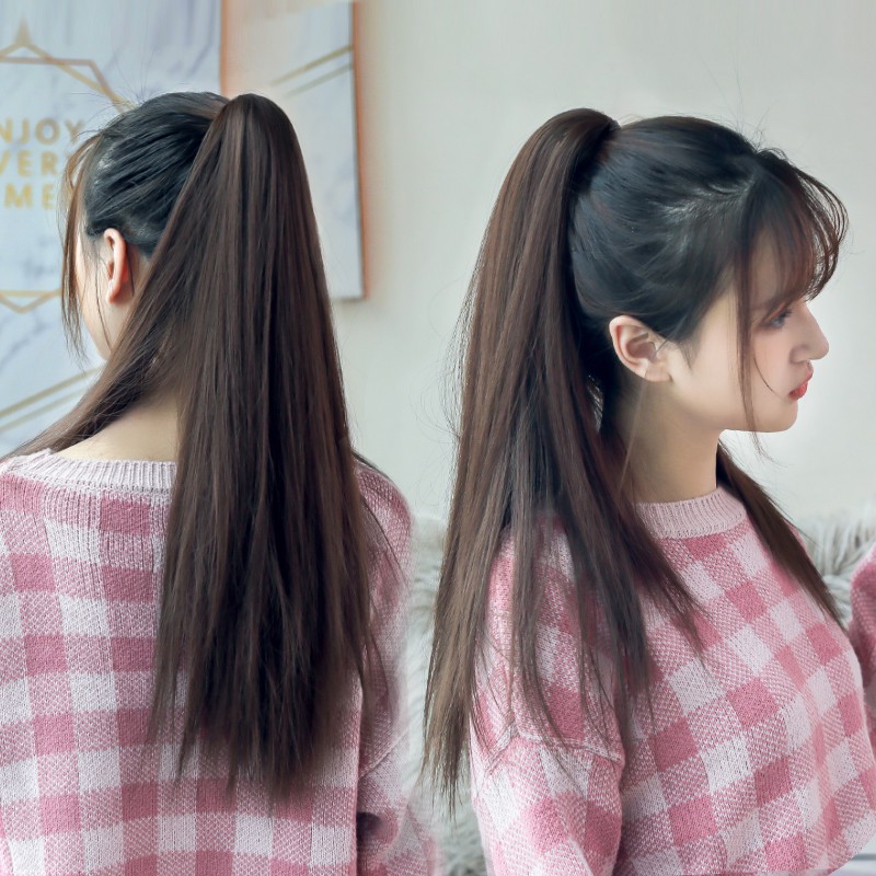 Wig Ponytail Female Long Straight Hair Clip Fake High Ponytail
