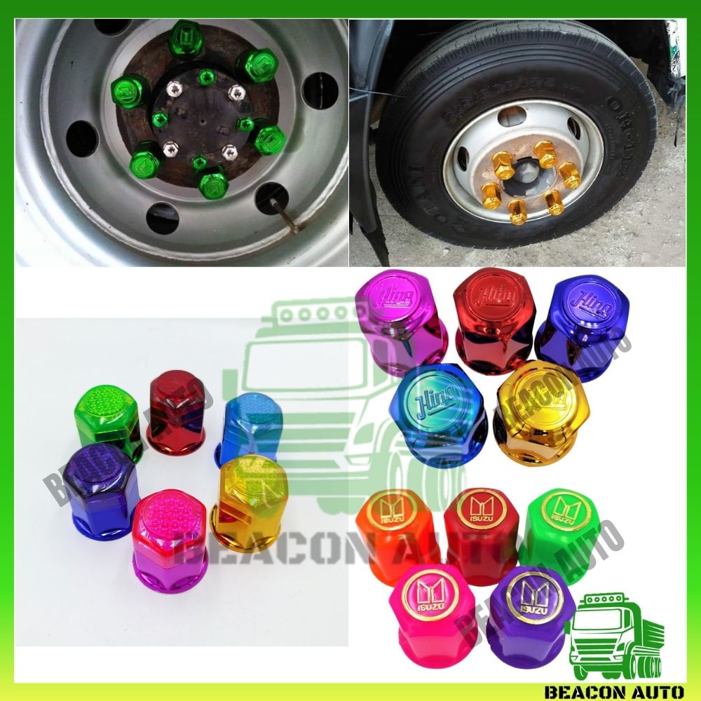 BEACON Cover Nut saiz 41mm 33mm Reflector Warna Mati Logo ISUZU HINO