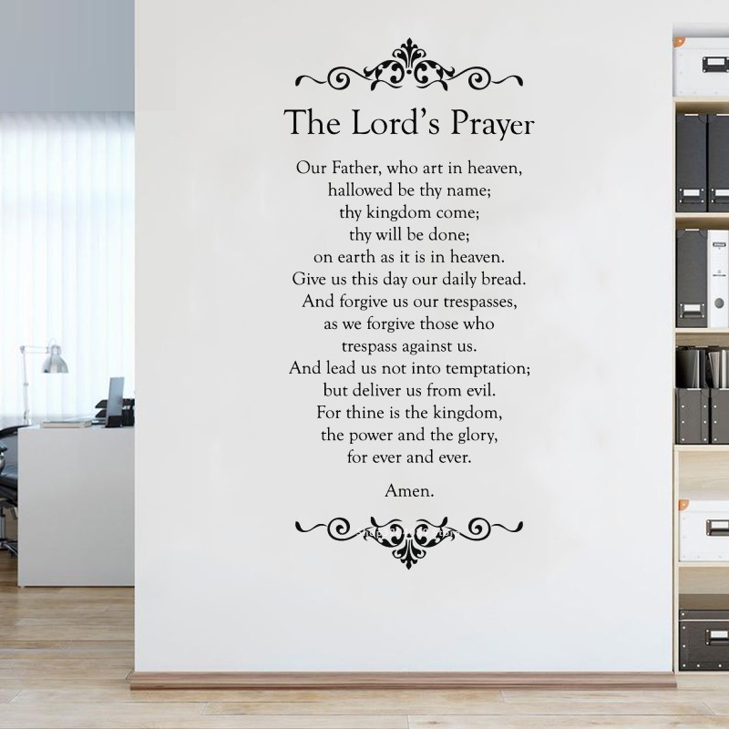 Lords Prayer Wall Sticker Bible Verse Art Mural Lord Vinyl Decal God Wallpaper Christian Decor Bedroom Family Poster