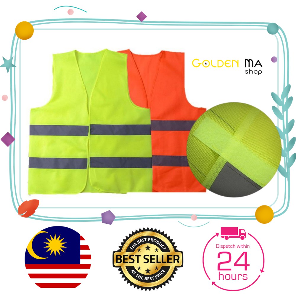 MY READY STOCK High Visibility Workwear Protective Vest Reflective Safety Jacket Reflective Clothing