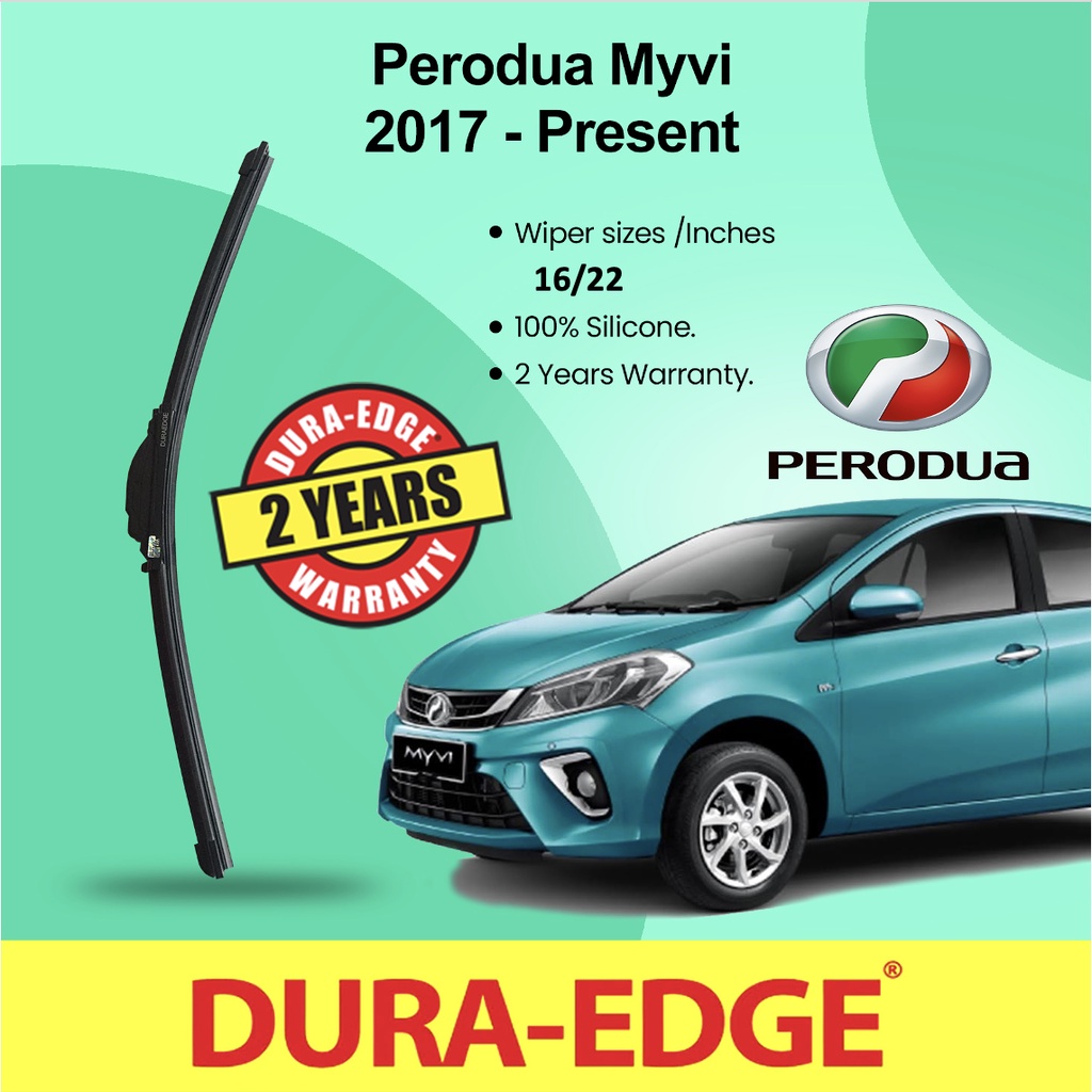 Perodua Myvi Gen 3 (2017Present) DuraEdge Silicone Wiper 2 Years