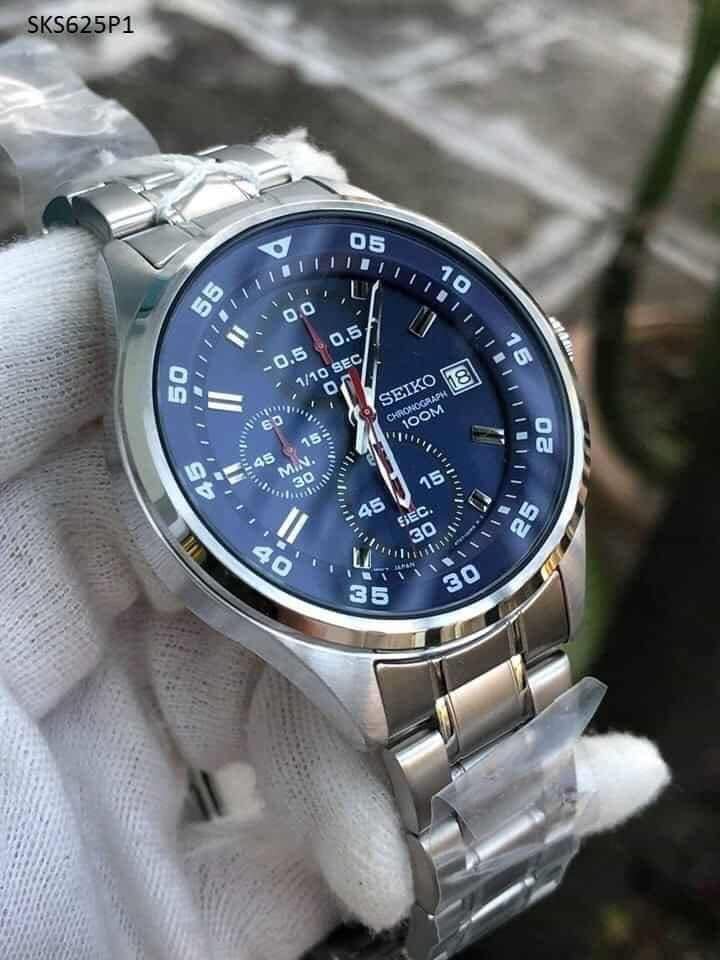 Seiko SKS625P1 Quartz Chronograph Blue Dial Hardlex Crystal Glass  Silver-Tone Stainless Steel Men's Watch | Shopee Malaysia