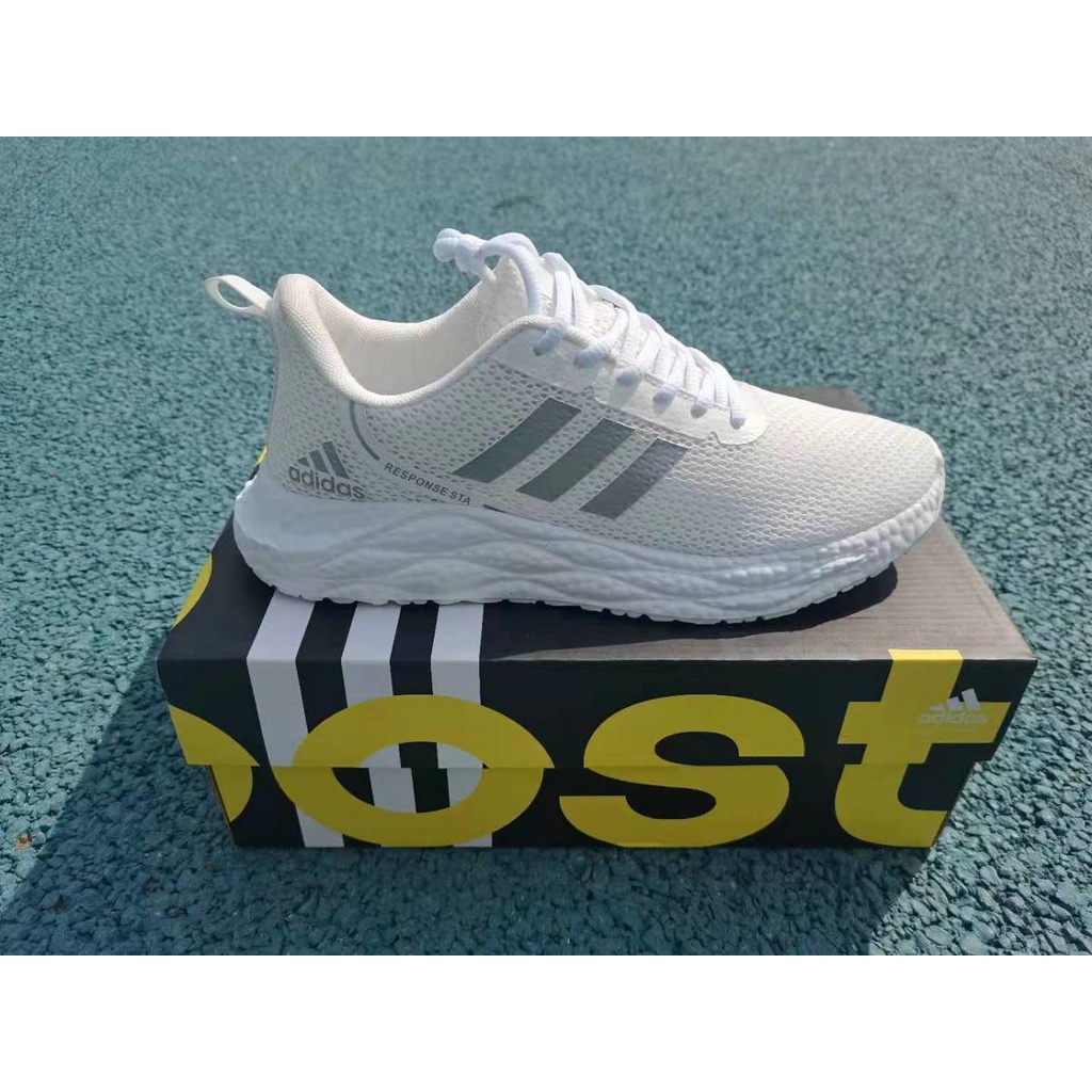 AD popcorn running shoes soft sole shock absorption outdoor sports shoes lightweight breathable flying woven shoes white shoes tide