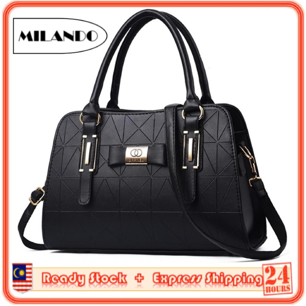 MILANDO Women PU Leather Ladies Tote Bag Handbag Handbeg Wanita Bags Beg Tangan Wanita (Type 25)