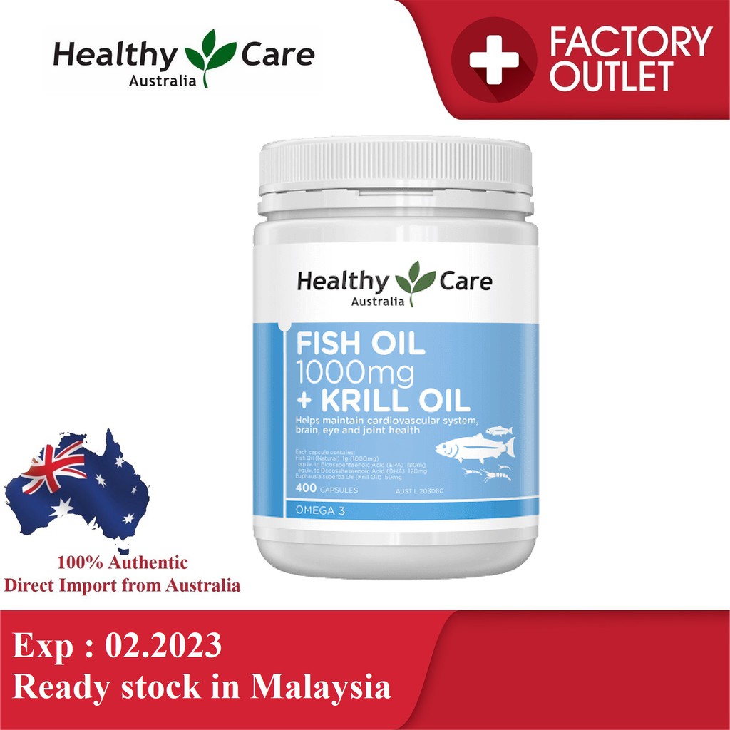 HEALTHY CARE Fish Oil 1000mg + Krill Oil (400 Capsules) Shopee Malaysia