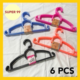 [READY STOCK] Premium 6PCS Clothes Hanger No Trace No Color plastic clothes Hanger Baju Ikea Style Adult Dewasa Hanger