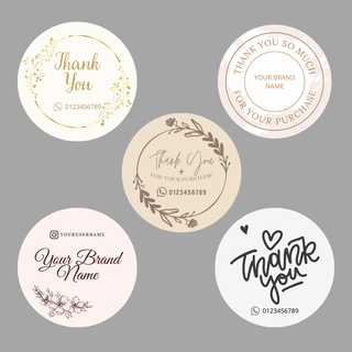 [ CUSTOMIZE STICKERS ] 300PCS Sticker Bulat Mirrorkote / Label Logo