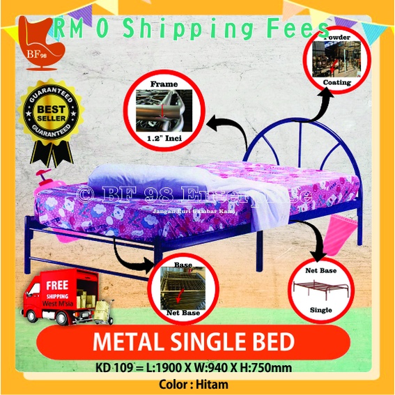 (Free Shipping)KD 109 /1.2 Inch Frame Tebal/Katil Single/Single Bed