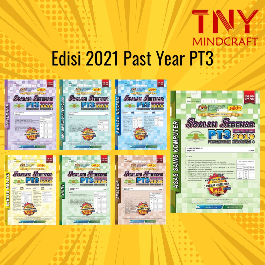 Buy [TNY] Edisi 2021 Past Year PT3 Soalan Peperiksaan Sebenar PT3 2019