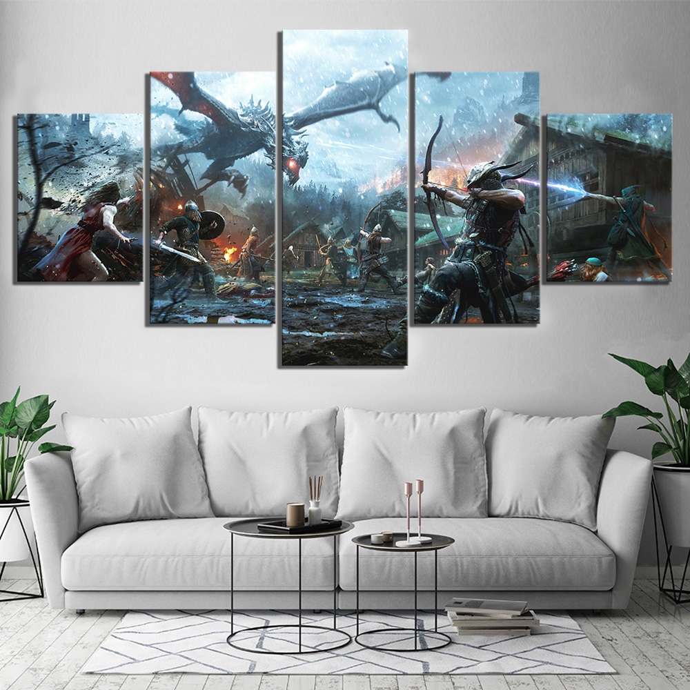 The Elder Scrolls Skyrim Special Edition Game Poster Print Wall Art Oil Painting On Canvas Picture Living Room Home Decor Shopee Malaysia
