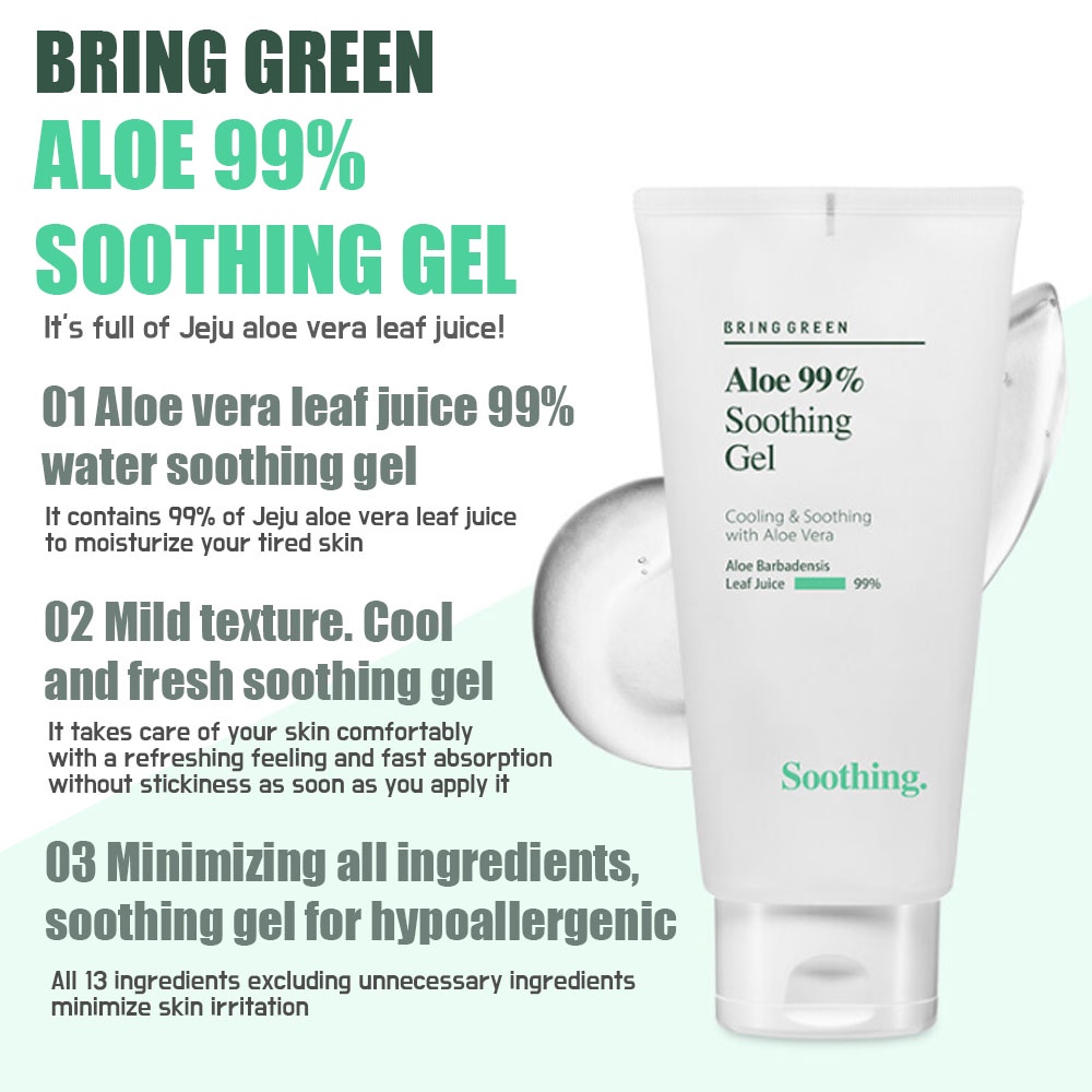 BRING GREEN] Aloe 99% Soothing Gel 300ml | Shopee Malaysia