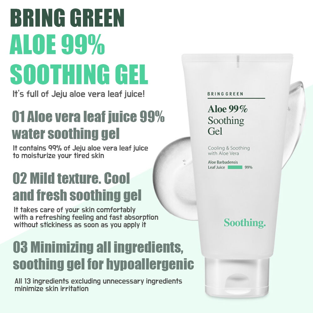 BRING GREEN] Aloe 99% Soothing Gel 300ml | Shopee Malaysia