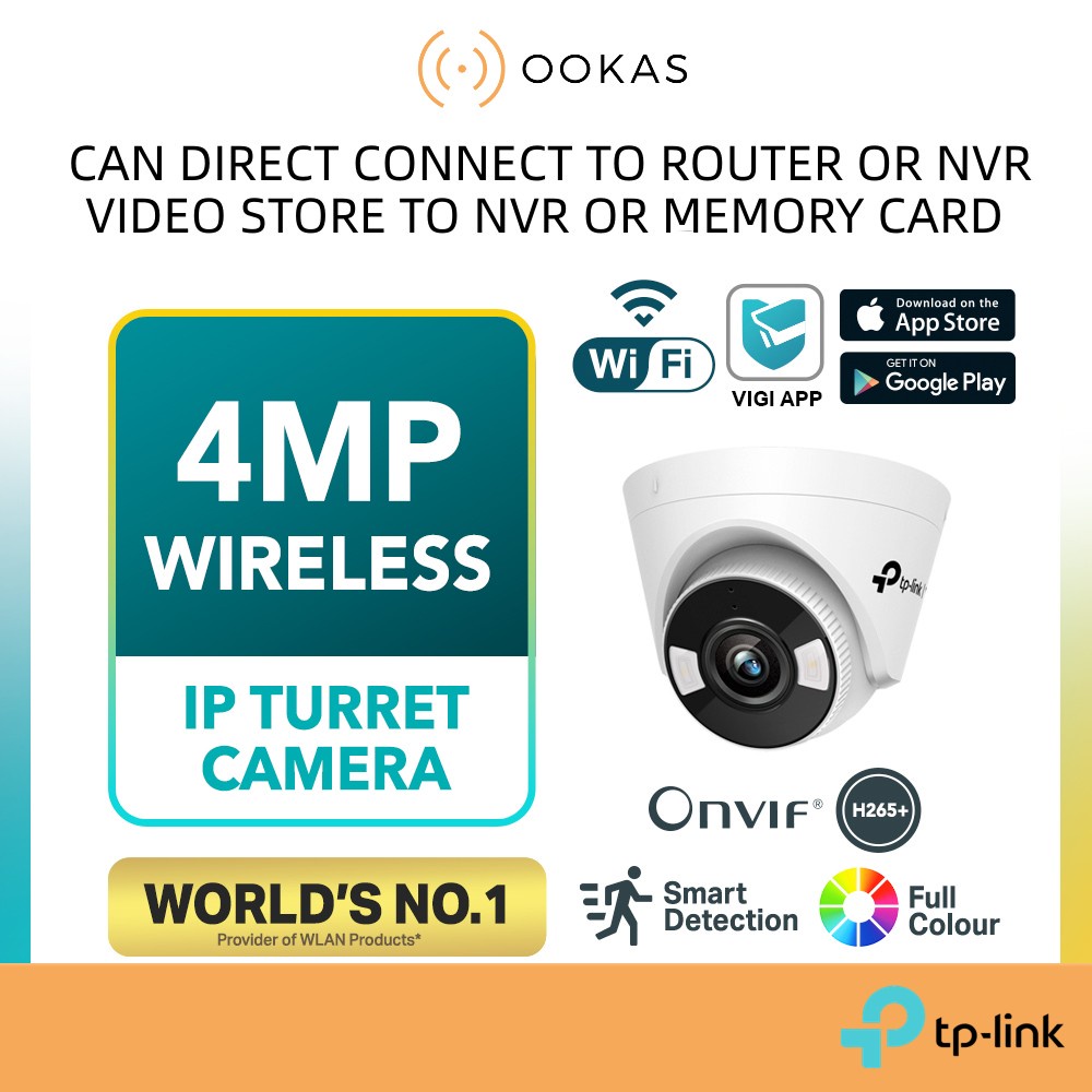 TP-Link ViGi C440-W / C440 4MP Indoor H.265+ Full Color Night View ...