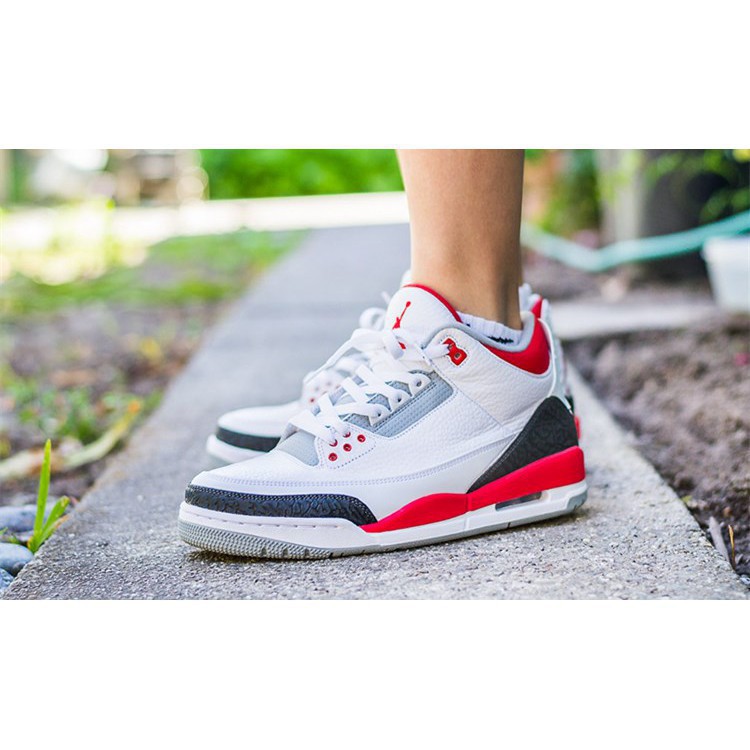 jordan retro 3 white and red
