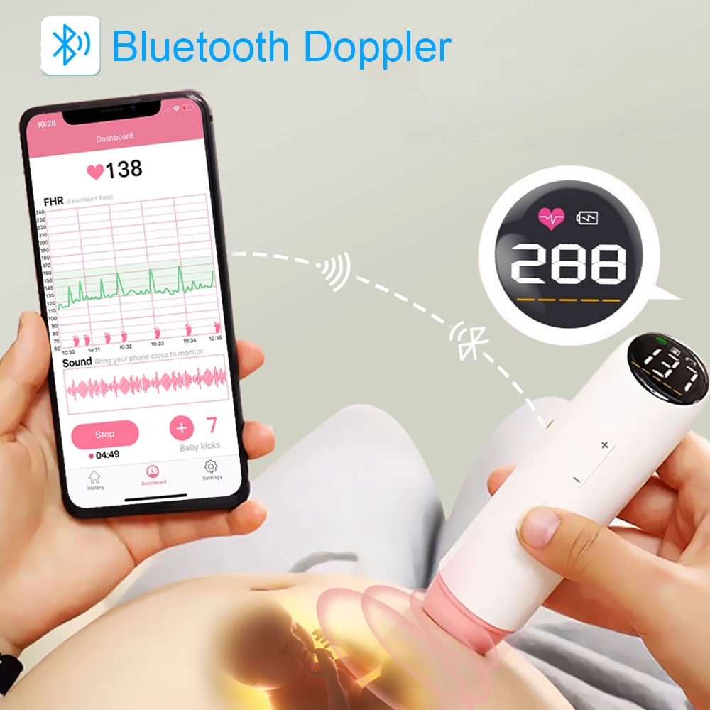Smart Fetal Heart Doppler - Record & Share Baby's Heartbeat via APP at Home  – Wellue