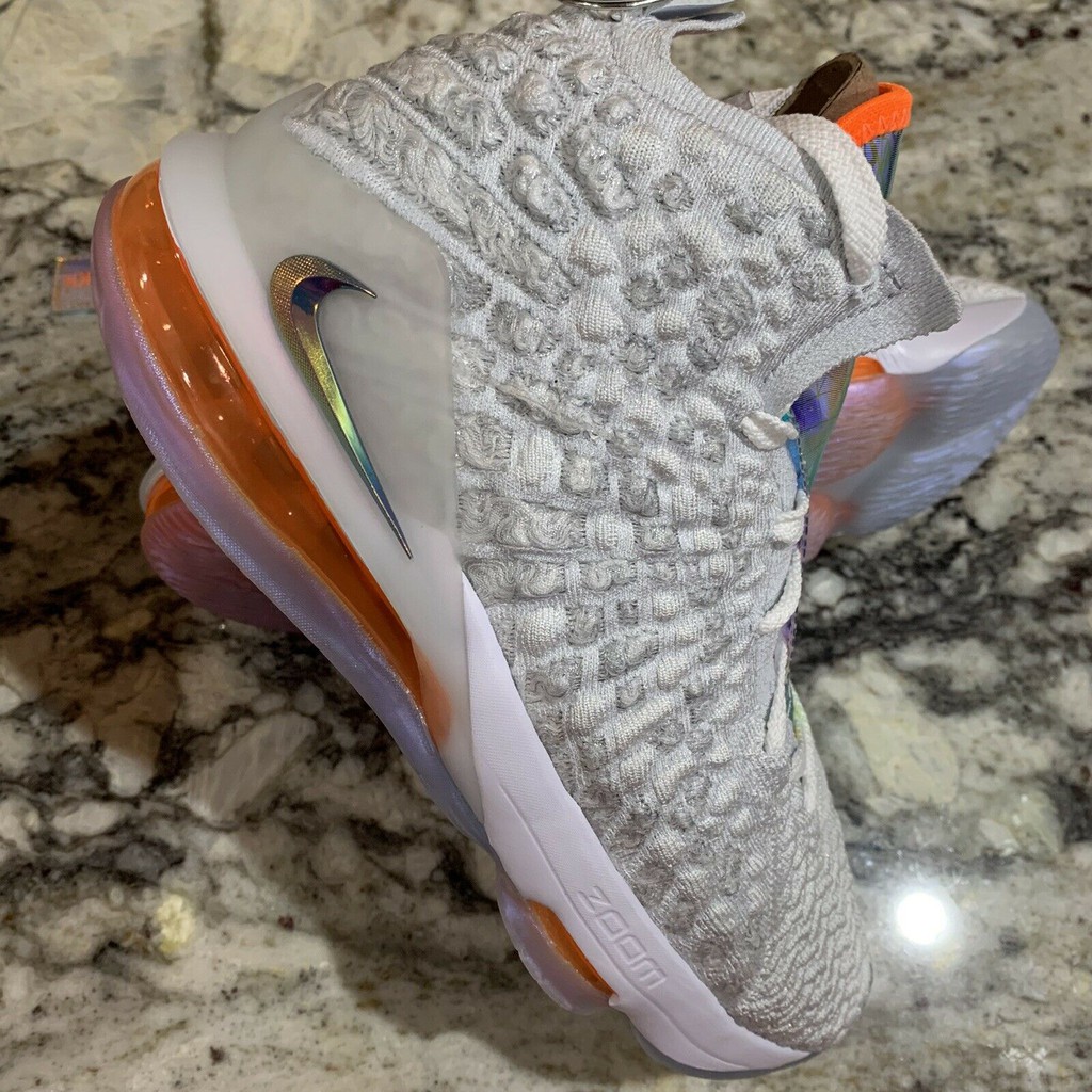 lebron 17 grey and orange