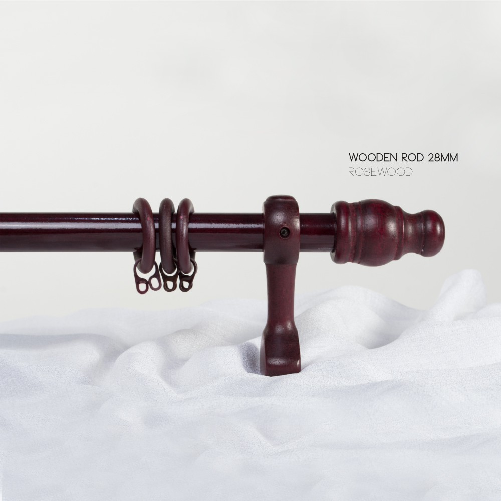 Felton Wooden Curtain Rod 28mm 10 Ft Rosewood Shopee Malaysia