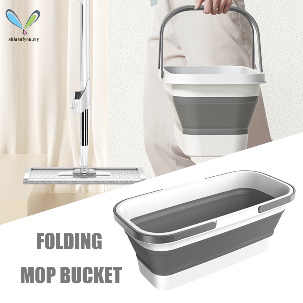 Foldable Mop Bucket Collapsible Portable Wash Basin Dishpan With Handle