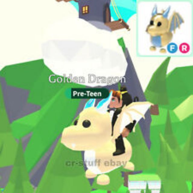 Adopt Me Legendary Golden Dragon Fly Ride Fr Shopee Malaysia