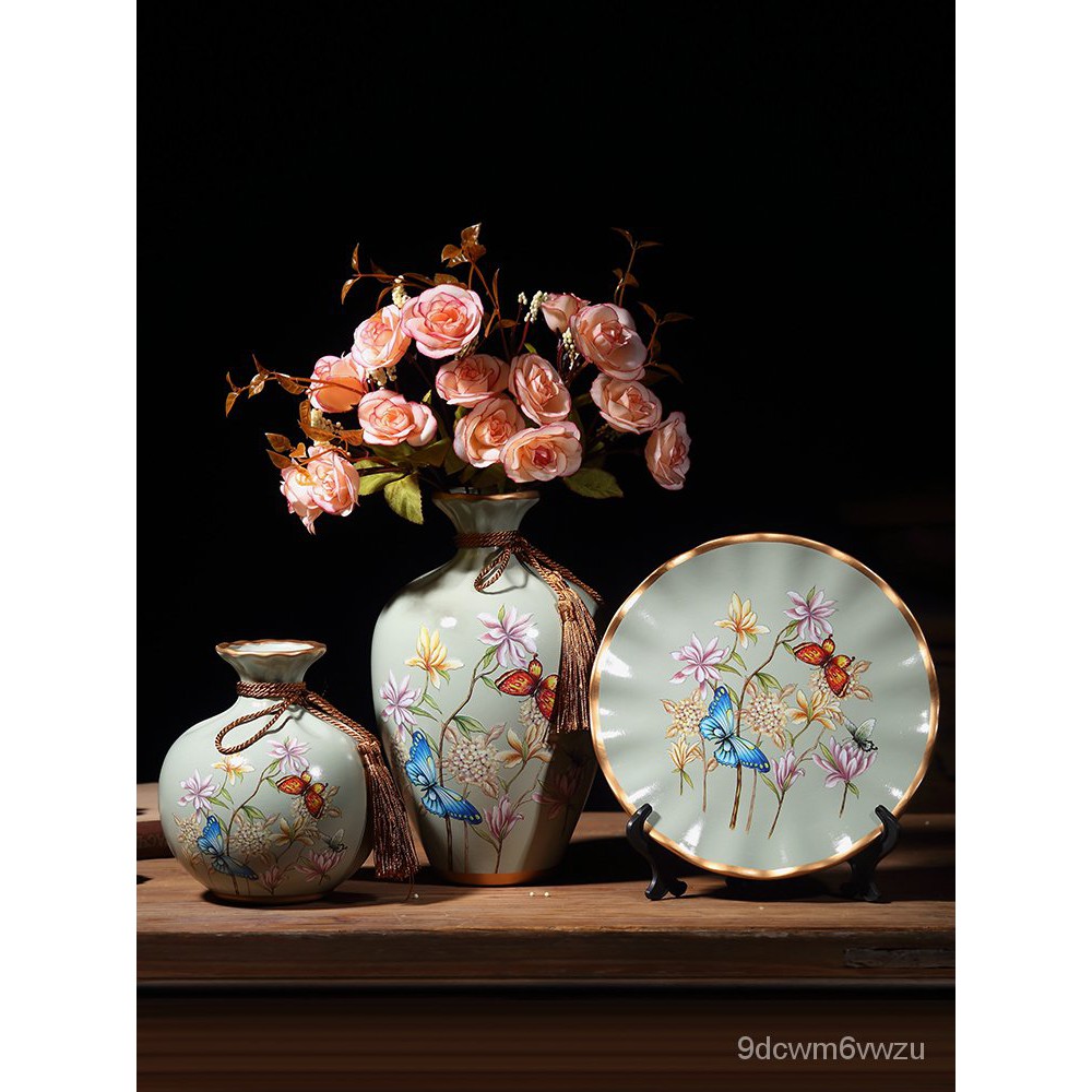 Vase欧式陶瓷花瓶摆件轻奢北欧客厅插花现代餐桌干花瓶家居酒柜装饰品 Shopee Malaysia