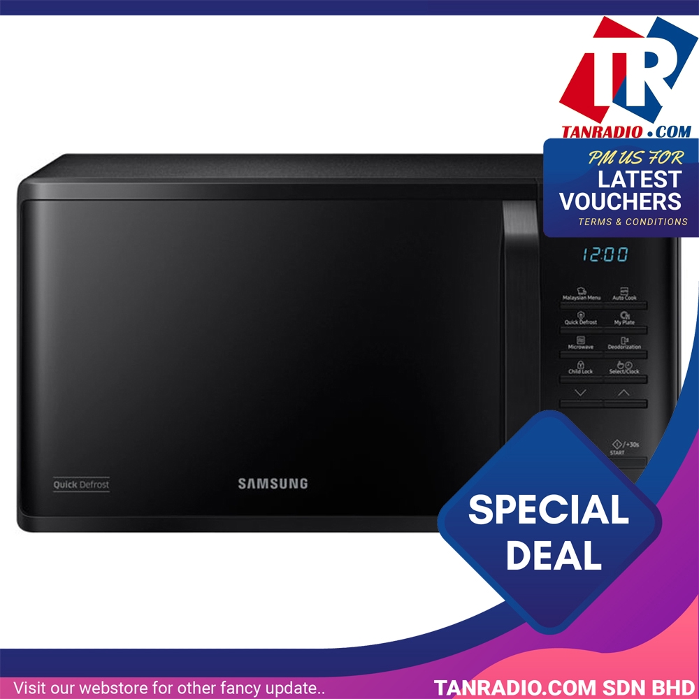 Samsung Microwave Solo 23L Rapid Defrost SAM MS23K3513AK/SM Shopee