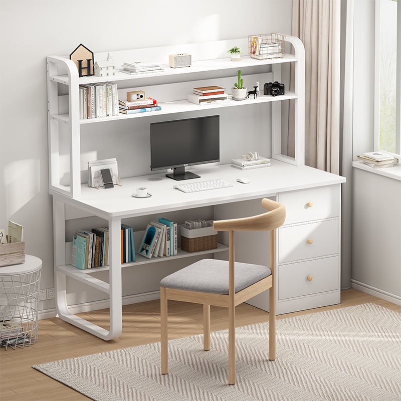 ﹊Computer Desktop Desk Desk Bookshelf One Table With Cabinet Combination Home Simple Bedroom Student Office Writing Desk