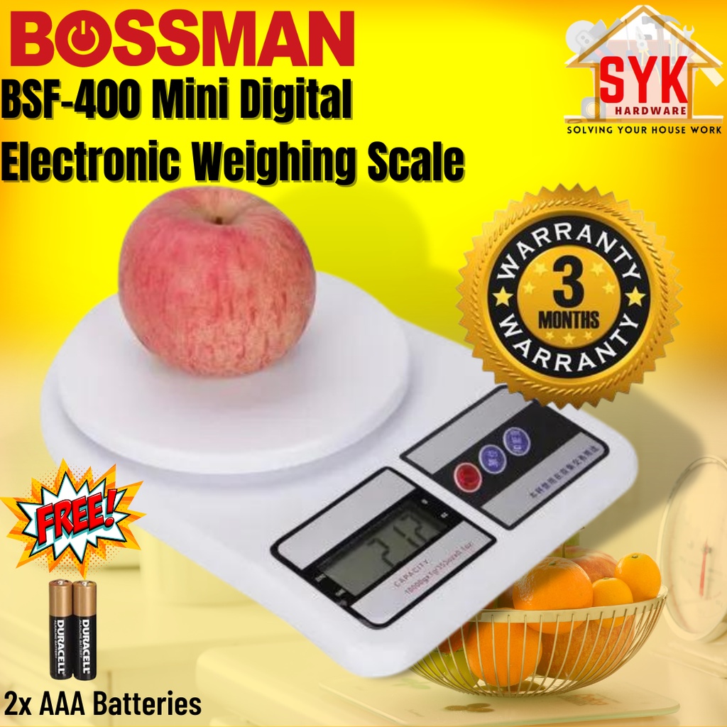 SYK Bossman BSF-400 Mini Digital Electronic Kitchen Weighing Scale ...