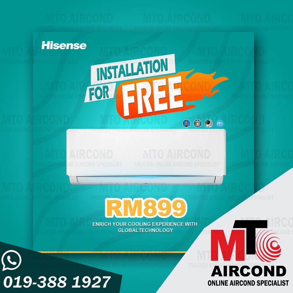 Mto York Midea Hisense 1hp Aircond Air Cond Non Inverter Shopee Malaysia