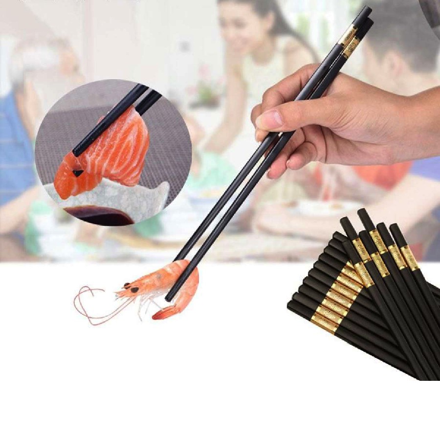 (MADE OF SUPER ALLOY) 20pcs Chinese Alloy Chopsticks Reusable Non Slip