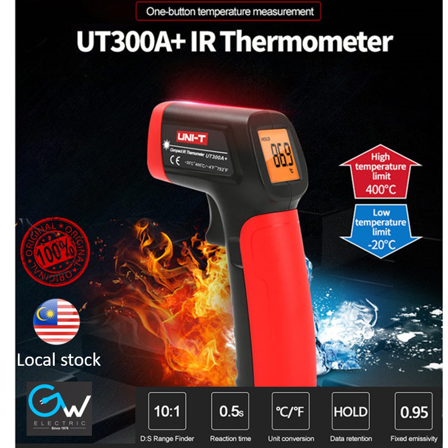 UNIT UT300A+ UT300S Laser Infrared Thermometer Digital Industrial Non Contact Laser Temperature