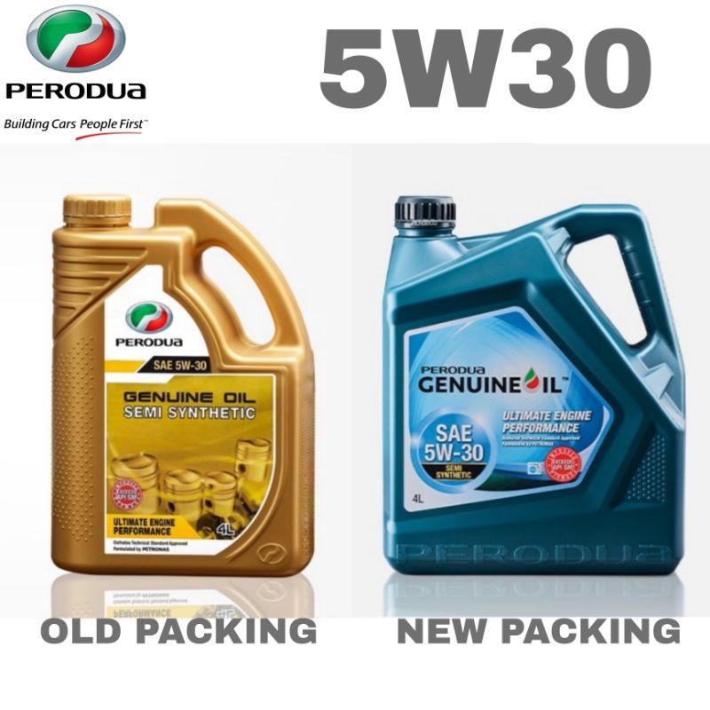 70100127 70011004 Perodua Sae 5w30 Semi Synthetic Engine Oil 4 Liter Gold For Myvi Shopee Malaysia