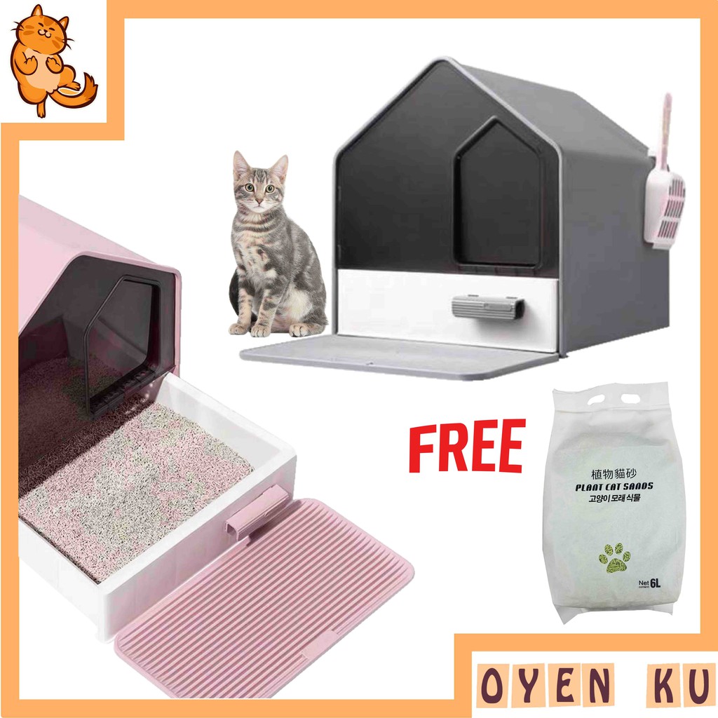 Luxury Cat Litter Box FREE SCOOP Europe Style Fully Enclosed Drawer