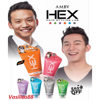 [READY STOCK] AMBY LONDON HEX - HAIR WAX 100G STYLING MEN GATSBY WAX GEL LONG KEEP GLOSS HARD STYLING - VSL88
