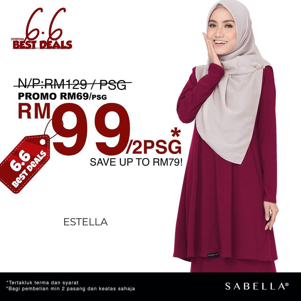 SABELLA ESTELLA 2 0 B BAJU  KURUNG  MURAH  BAJU  KURUNG  