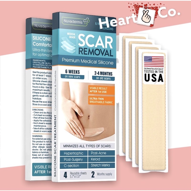 Silicone Scar Sheets Scaraway, Strips, Tape Keloid, CSection
