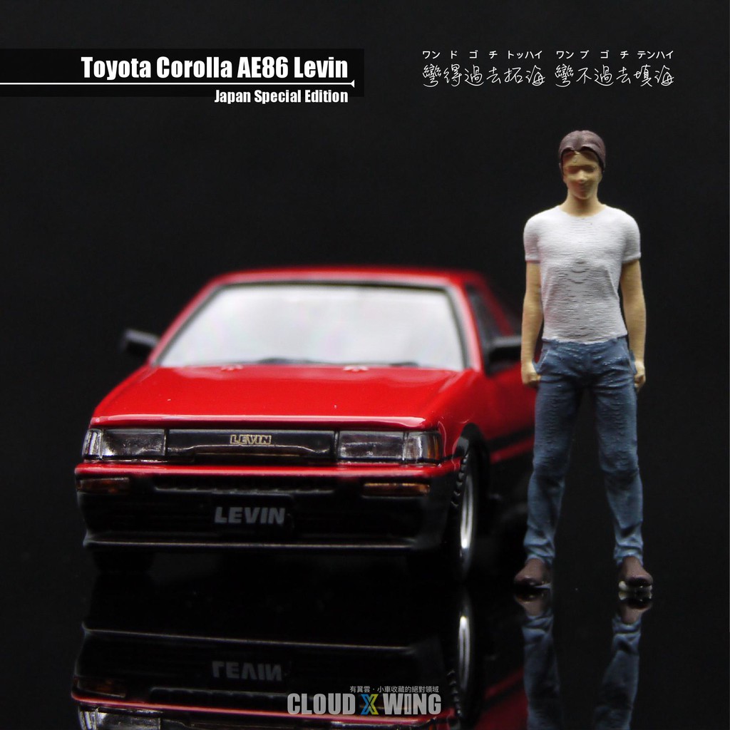 [Winged Cloud] Japan Limited AE86 Levin Toyota Red INNO Initial D Kei City Tuya With Rim Set