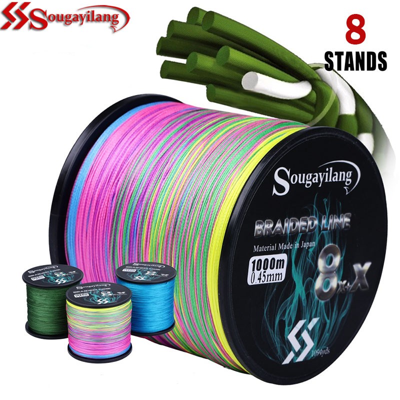 Sougayilang 300M 500M 8X Strands Braided Fishing Line Multifilament Pe