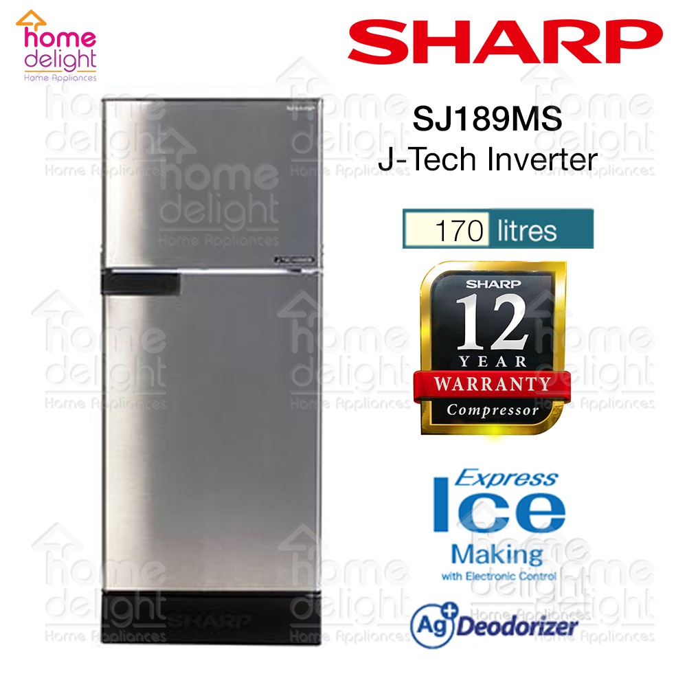 Sharp SJ189MS 2 Door Fridge Inverter 170L (Silver) Shopee Malaysia