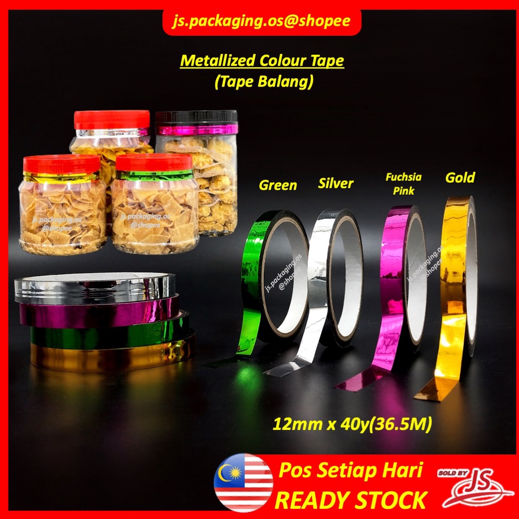 Shiny Wrapping Tape Silver / Tape Pelekat Balangand Gold / Silver ...