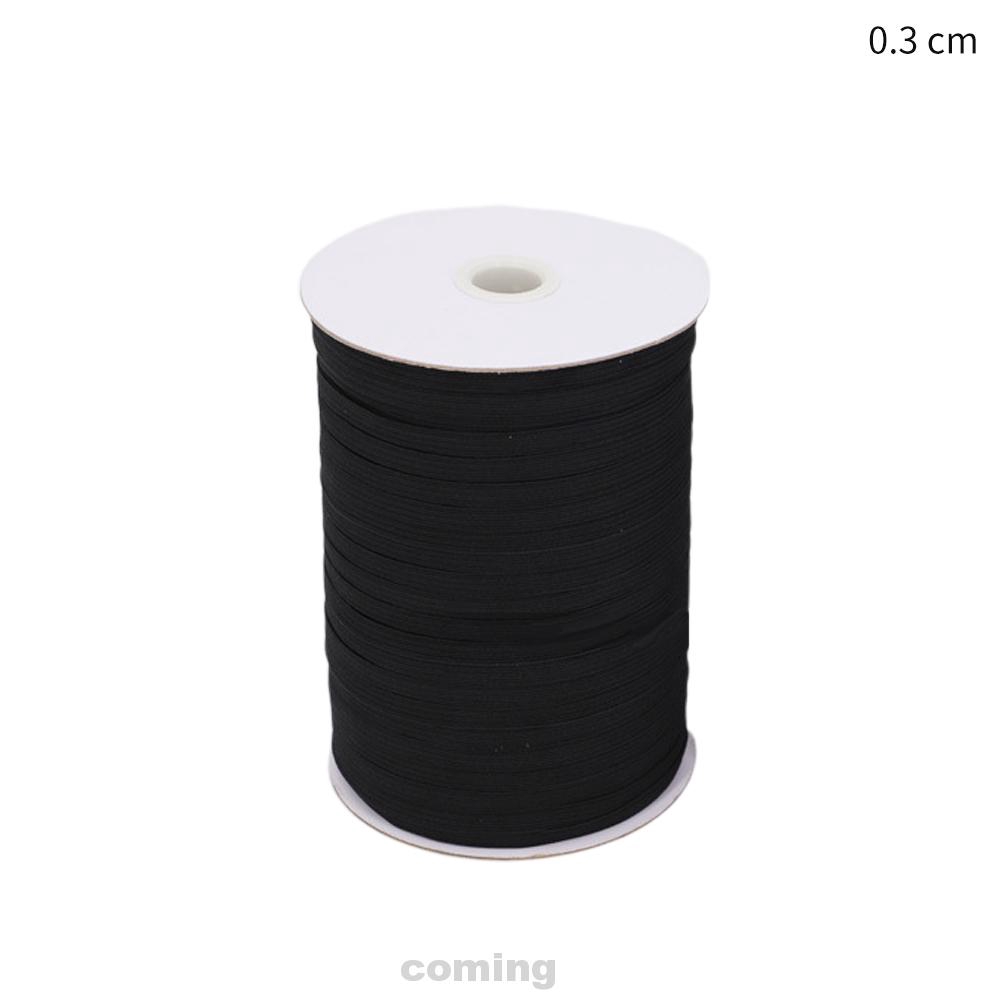 10mm Flat Braided Corded Elastic Black for WAISTBANDS Cuff Sewing Dressmaking Tailoring 12 Cord 1 Meter 