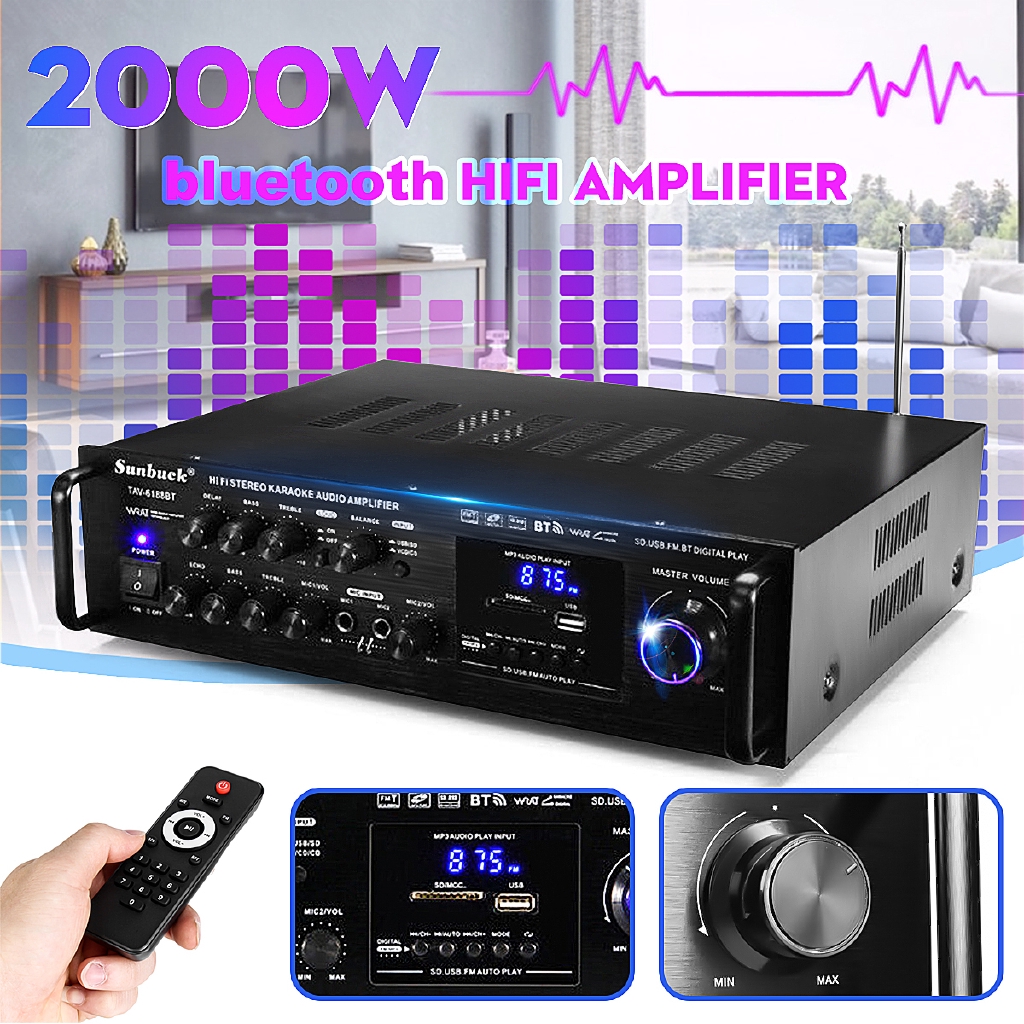 Oeasy 00w 110v 5ch Bluetooth Stereo Amplifier Karaoke Fm Usb Dual Microphone 2 Mic Shopee Malaysia