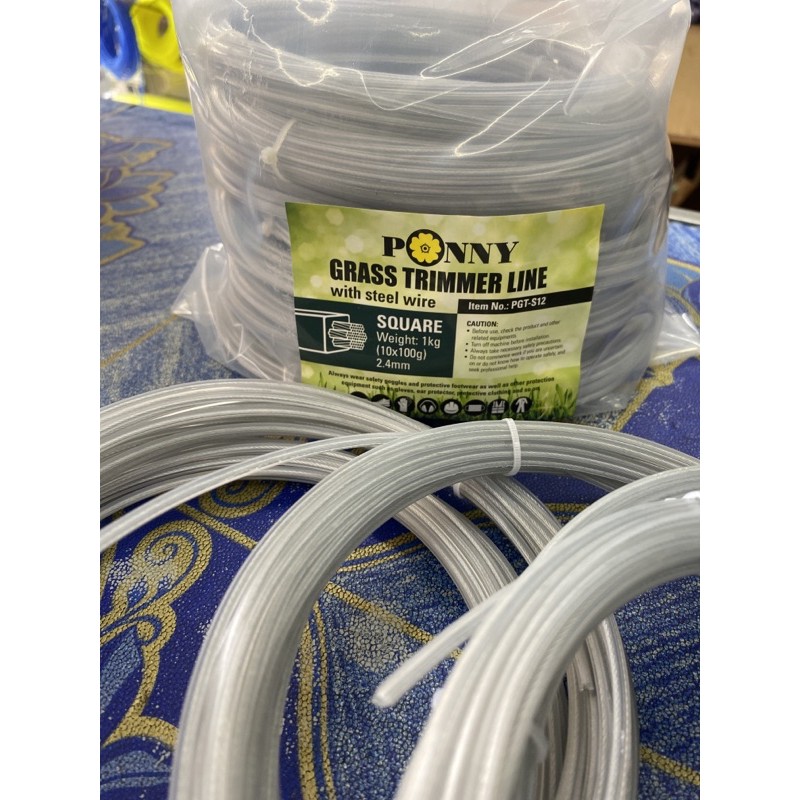 Grass Trimmer Line with steel wire (100g) / Tali potong rumput / tali mesin rumput