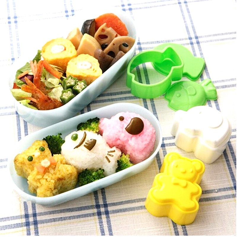 3Pcs/set Kitchen Gadget Cartoon Rice Ball Maker Mold Bento Mould Kid Gift Cooking Tool Utility Sushi Shaper Kawaii Animals Shape