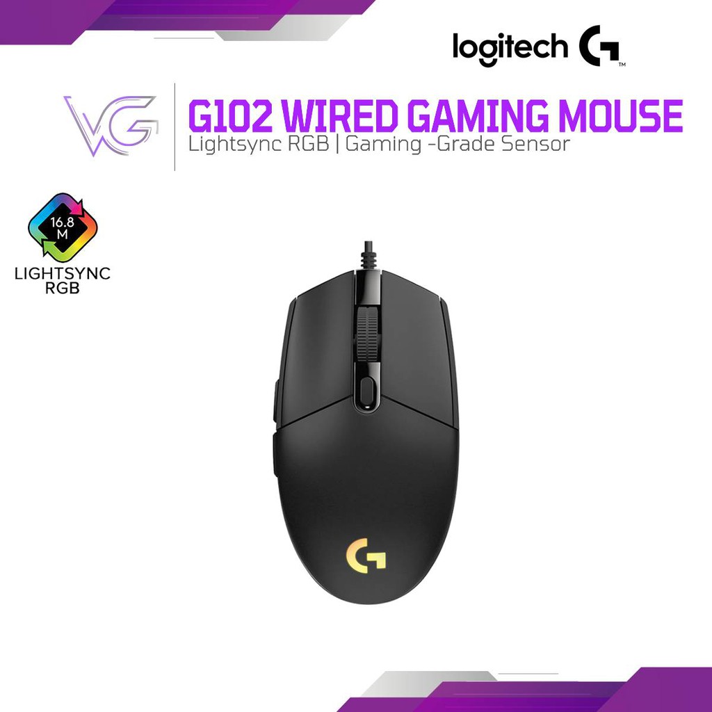 Logitech Wired Gaming Mouse G102 With Lightsync Rgb Lighting Max 8000 Dpi Gaming Grade Sensor Logitech G Hub Software Shopee Malaysia