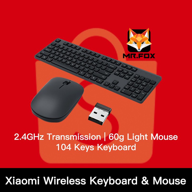 Xiaomi Wireless Keyboard Mouse Set 2.4GHz 104 Keys Multimedia Fullsize