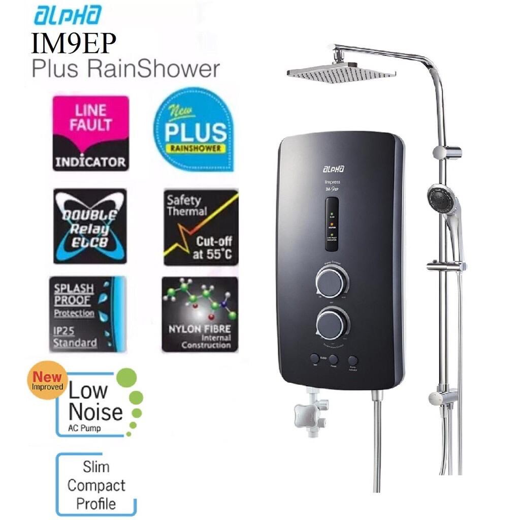 Alpha IM9 EP Instant Water Heater Plus Rain Shower with AC Pump IM