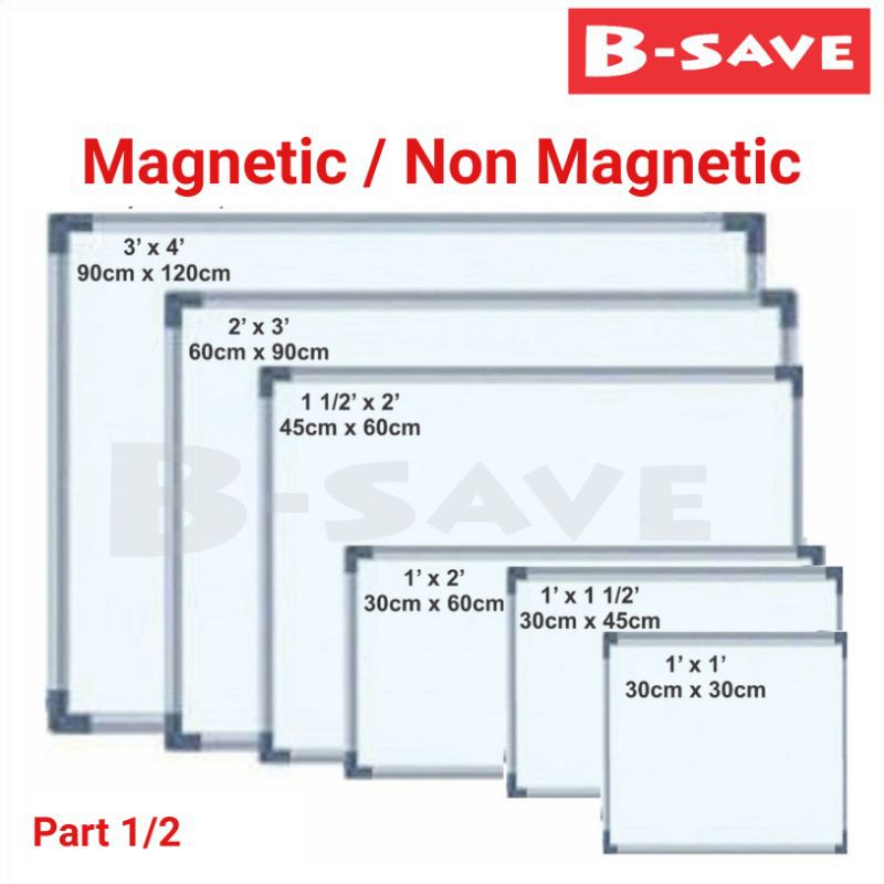[Part 1/2] Whiteboard / With Aluminium Frame 1'x1