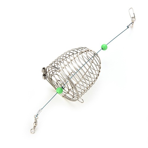 Fish Small Stainless Steel Wire Fish Bait Trap Basket Fishing Tackle Lure Cage