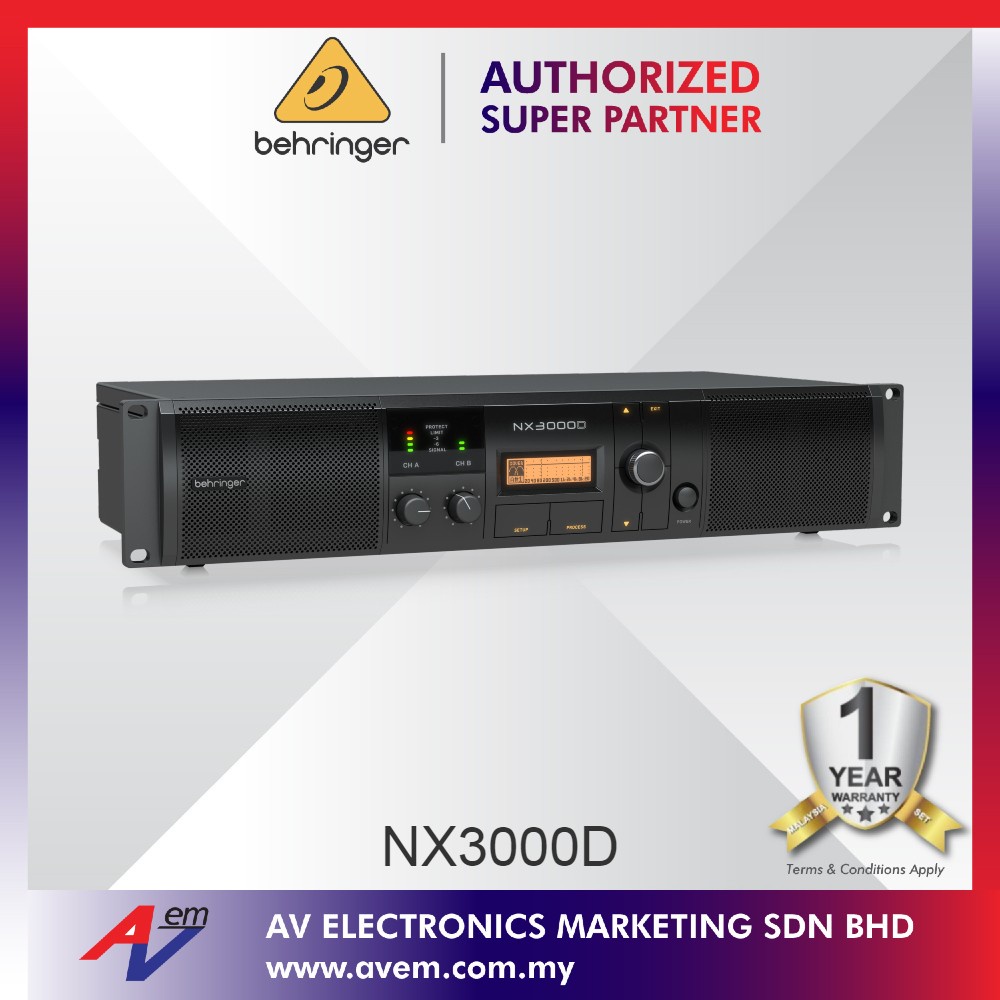 BEHRINGER NX3000D Ultra-Lightweight 3000-Watt Class-D Power Amplifier ...