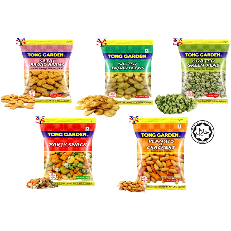Tong Garden Nuts 40g50g Satay B.Bean / Salted B.Bean /Coated Green
